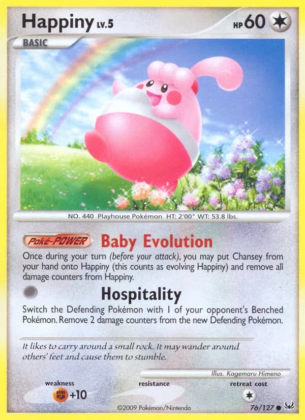 Platinum Happiny card front, 76/127