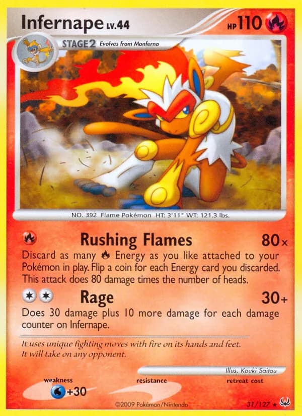 Infernape card front, Platinum 31/127