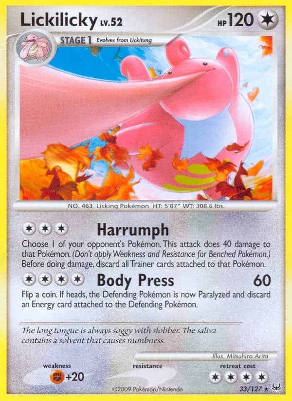 Platinum Lickilicky card front, 33/127