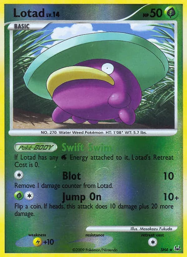 Platinum Lotad card front, SH4/127