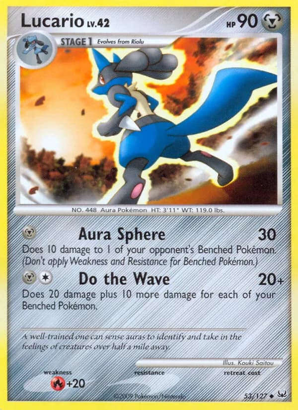 Lucario card front, Platinum 53/127