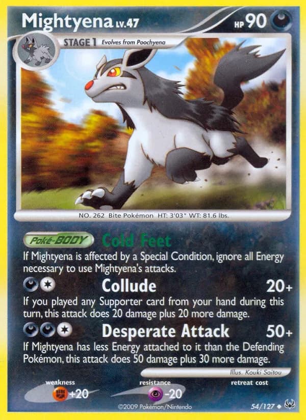 Platinum Mightyena card front, 54/127