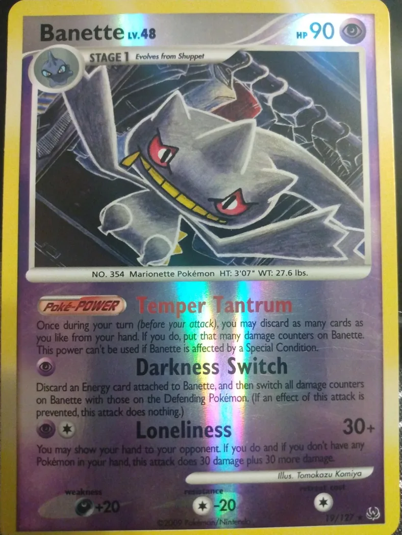 Banette reverse holo card front, Platinum 19/127