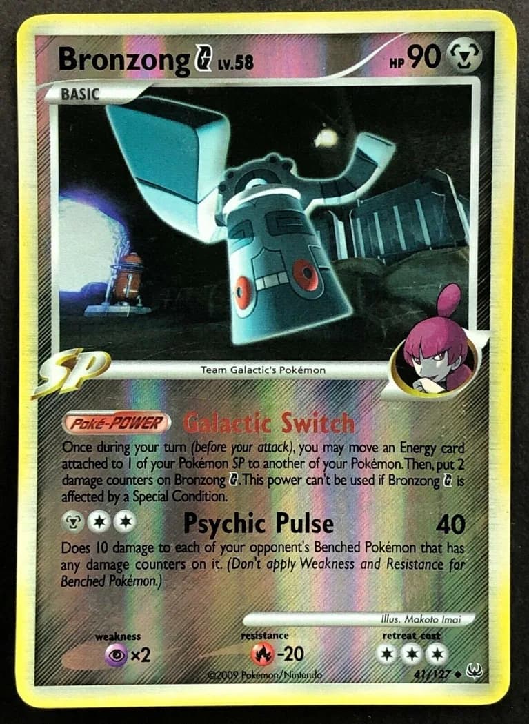 Bronzong G reverse holo card front, Platinum 41/127