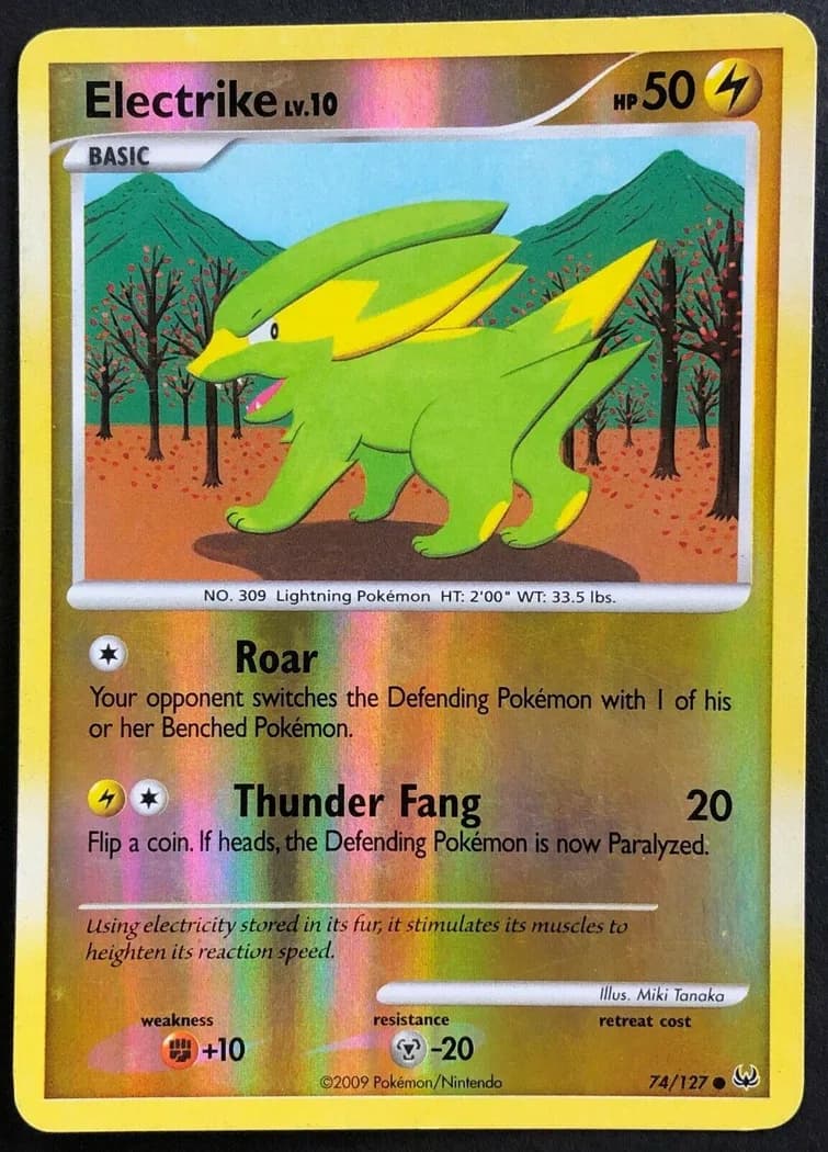 Electrike reverse holo card front, Platinum 74/127