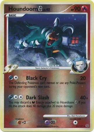 Houndoom G reverse holo card front, Platinum 50/127