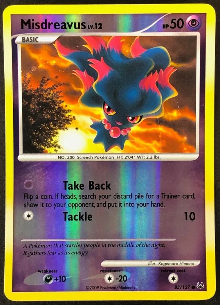 Misdreavus reverse holo card front, Platinum 83/127