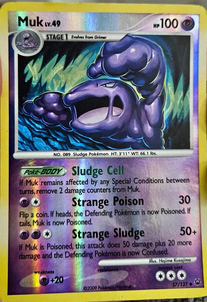 Muk reverse holo card front, Platinum 57/127