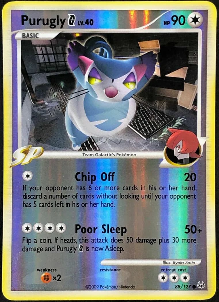 Purugly G reverse holo card front, Platinum 88/127
