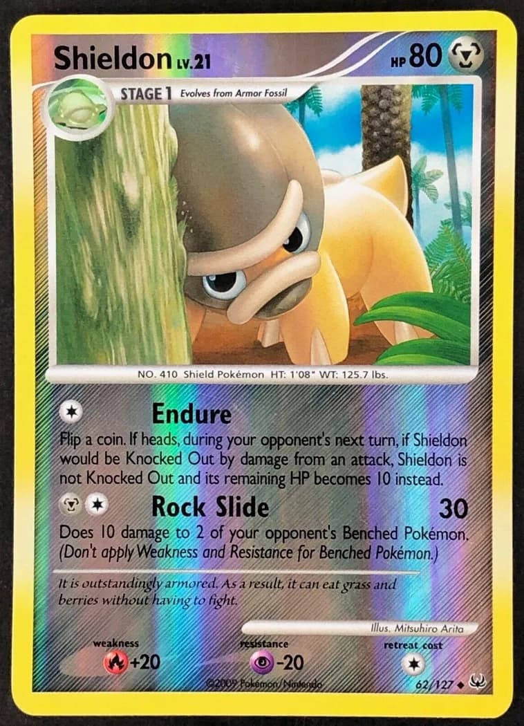Shieldon reverse holo card front, Platinum 62/127