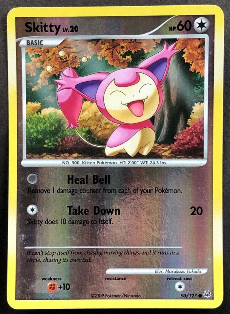 Skitty reverse holo card front, Platinum 93/127