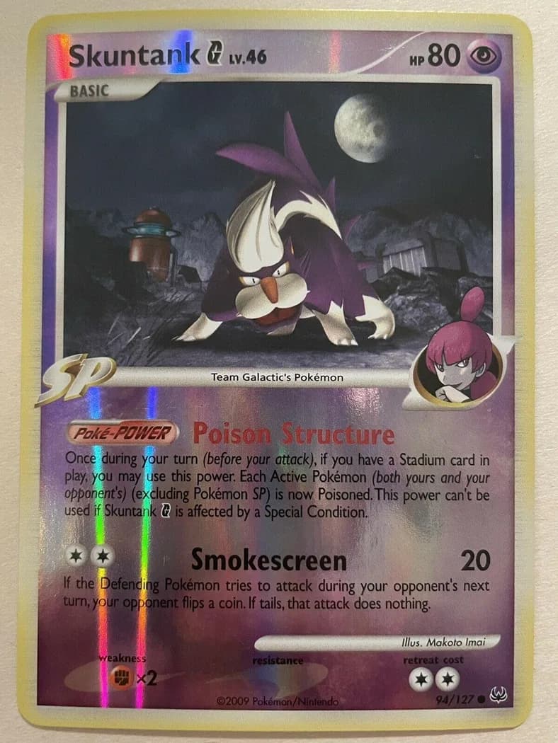 Skuntank G reverse holo card front, Platinum 94/127
