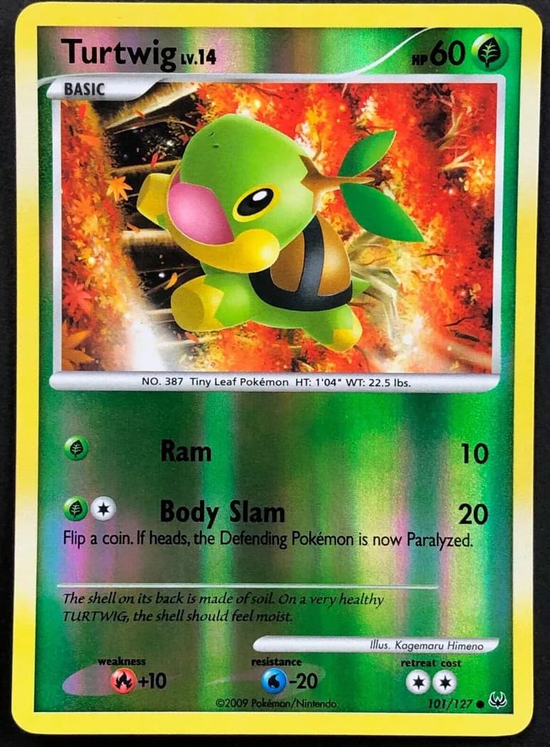 Turtwig reverse holo card front, Platinum 101/127