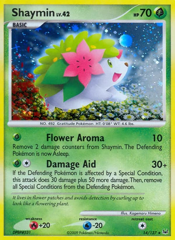 Shaymin card front, Platinum 14/127