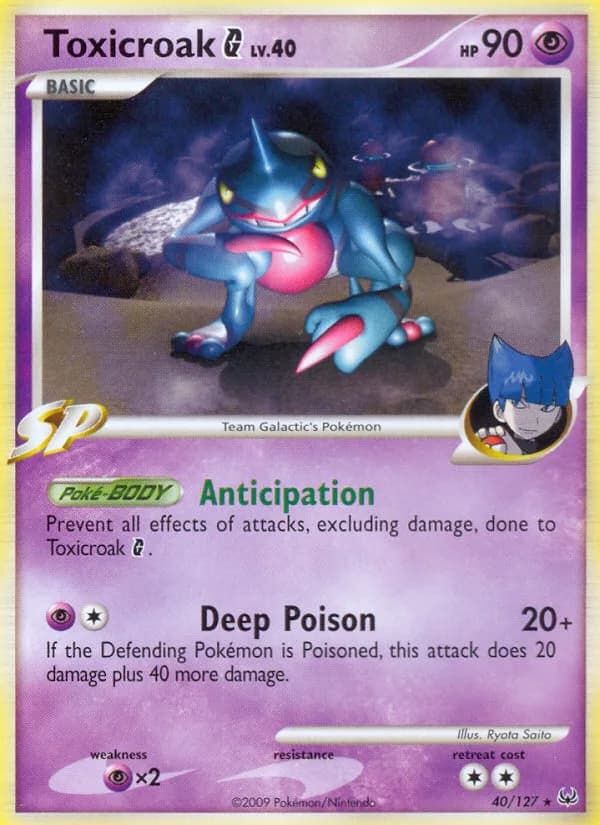 Platinum Toxicroak G card front, 40/127