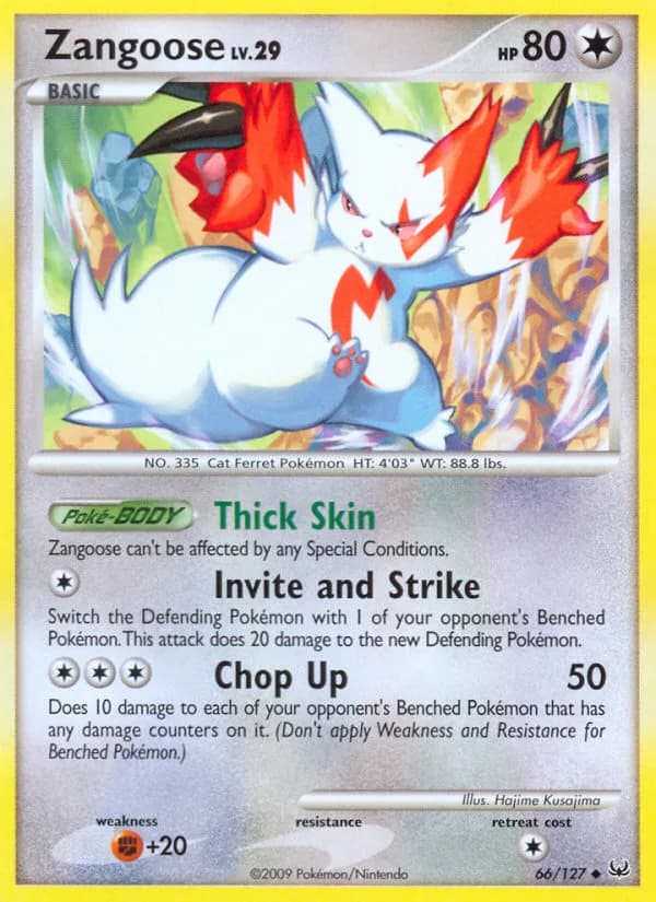 Platinum Zangoose card front, 66/127