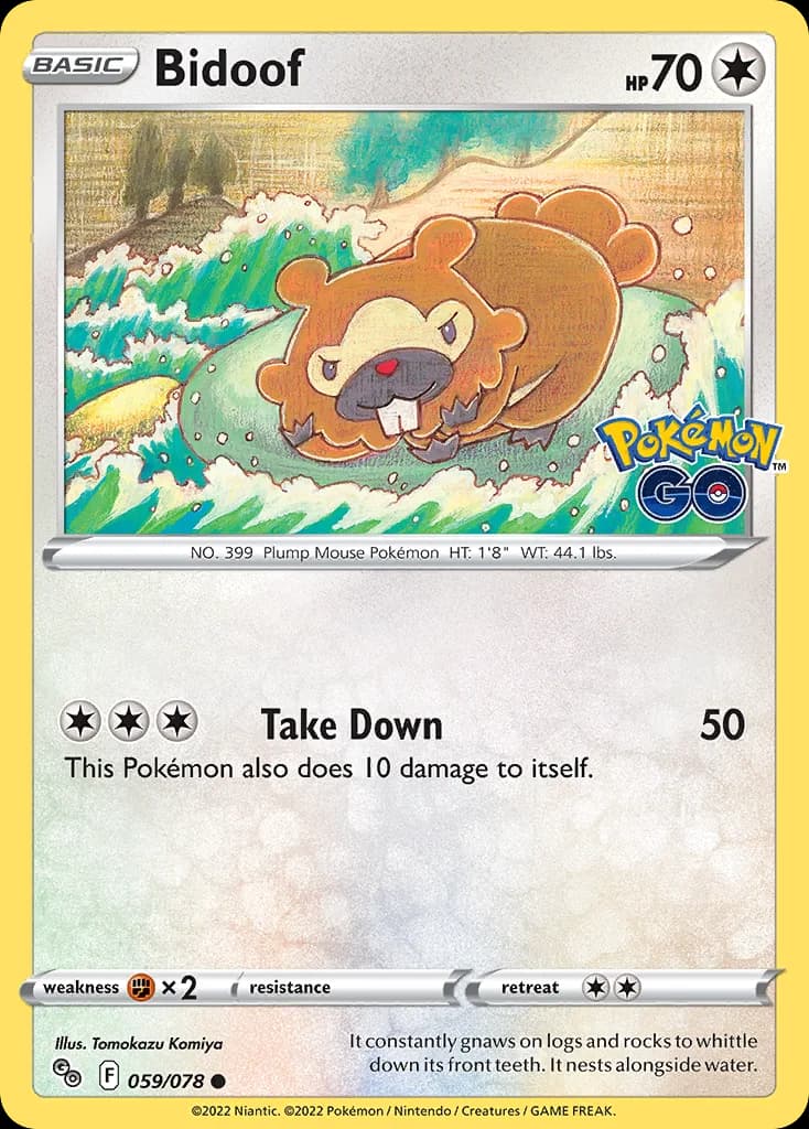 Bidoof card front, Pokémon GO 59/78
