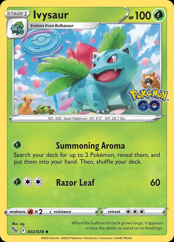 Pokémon GO Ivysaur card front, 2/78