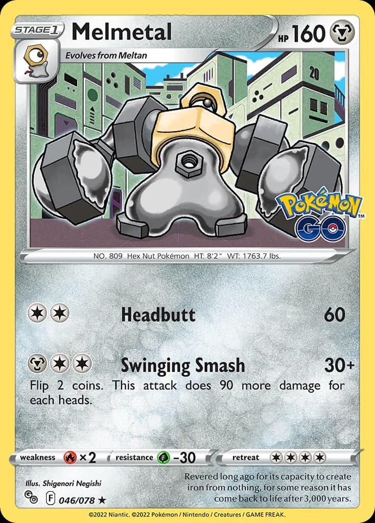 Pokémon GO Melmetal card front, 46/78