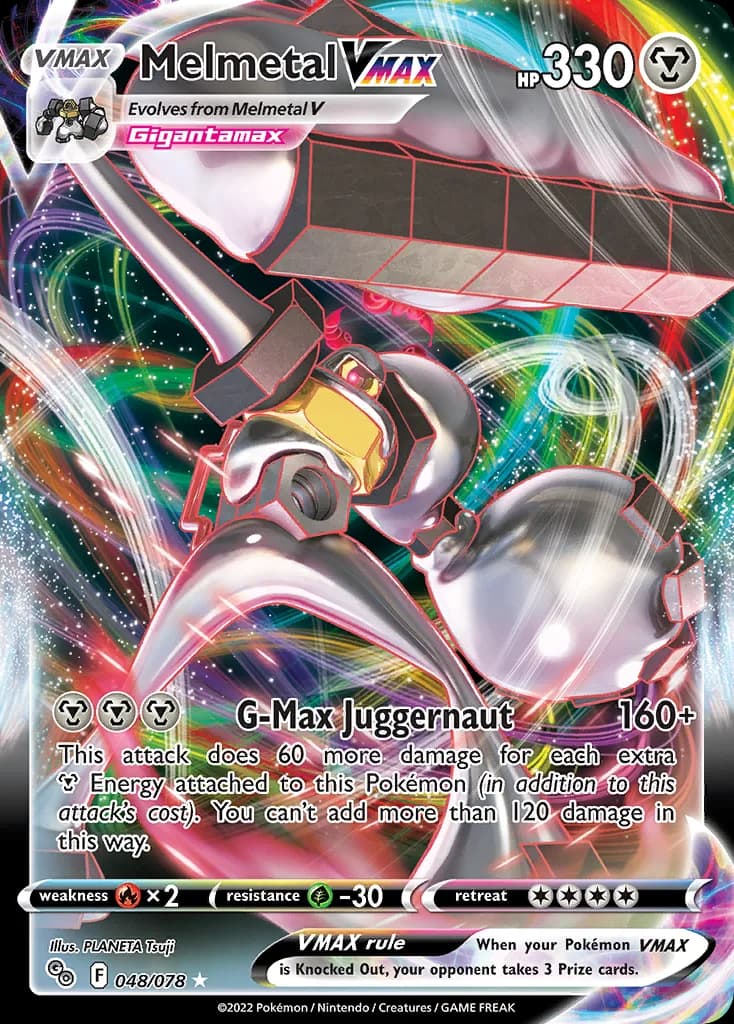 Pokémon GO Melmetal VMAX card front, 48/78