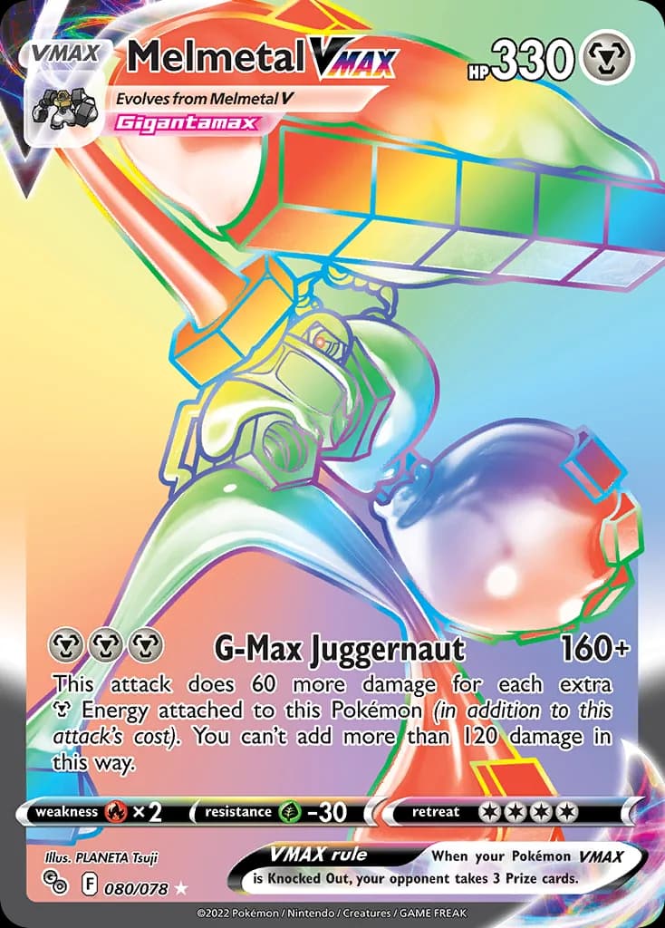 Pokémon GO Melmetal VMAX card front, 80/78