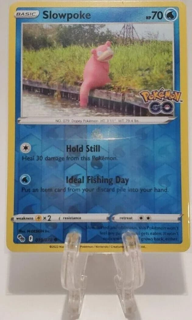Slowpoke reverse holo card front, Pokémon GO 19/78