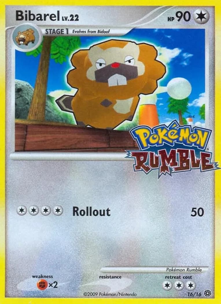 Bibarel card front, Pokémon Rumble 16/16