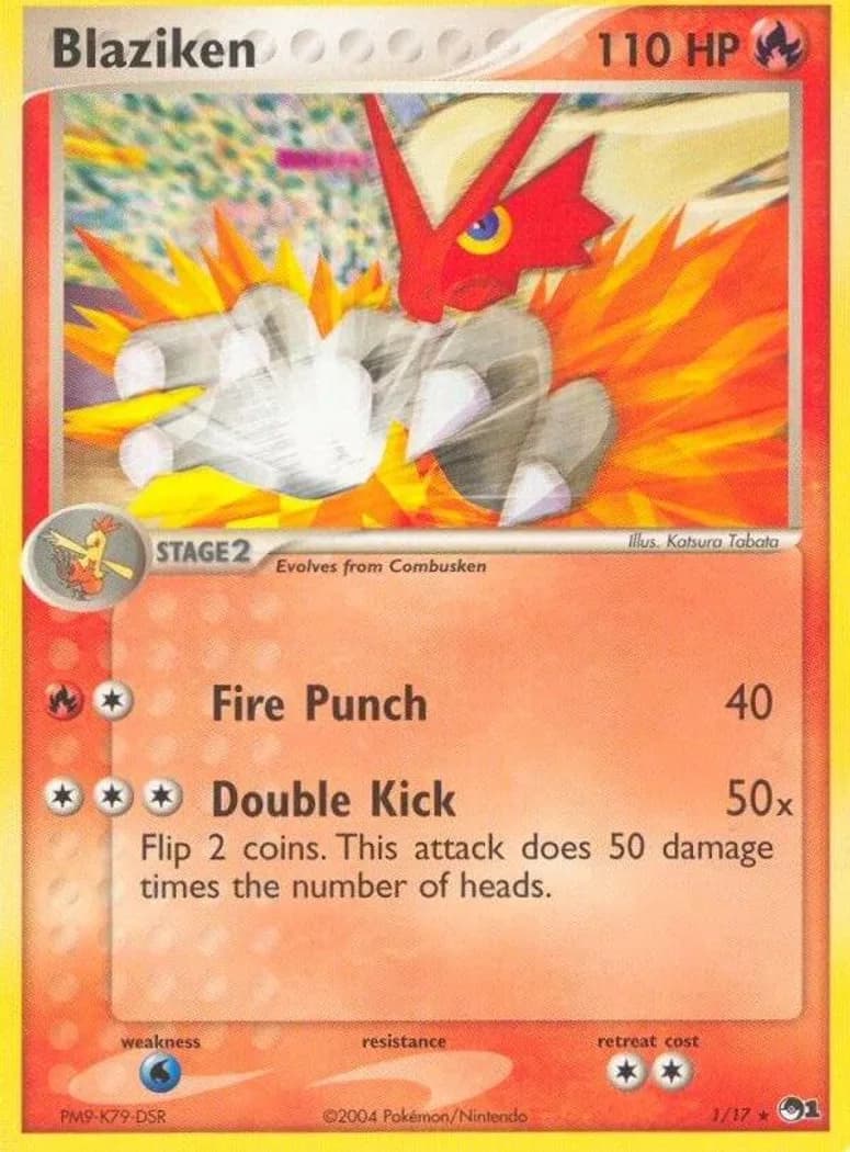 Blaziken card front, POP Series 1 1/17
