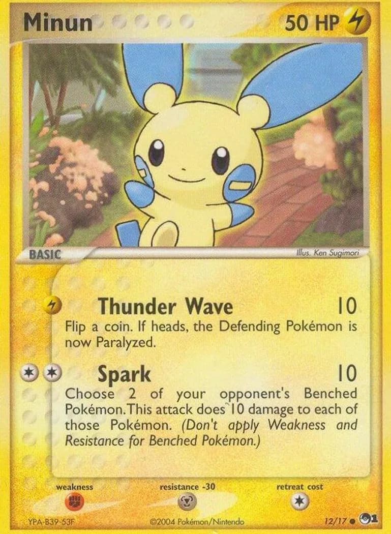 Minun card front, POP Series 1 12/17