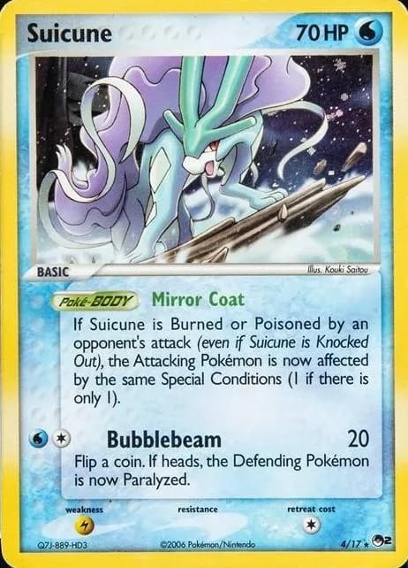 Suicune card front, POP Series 2 4/17