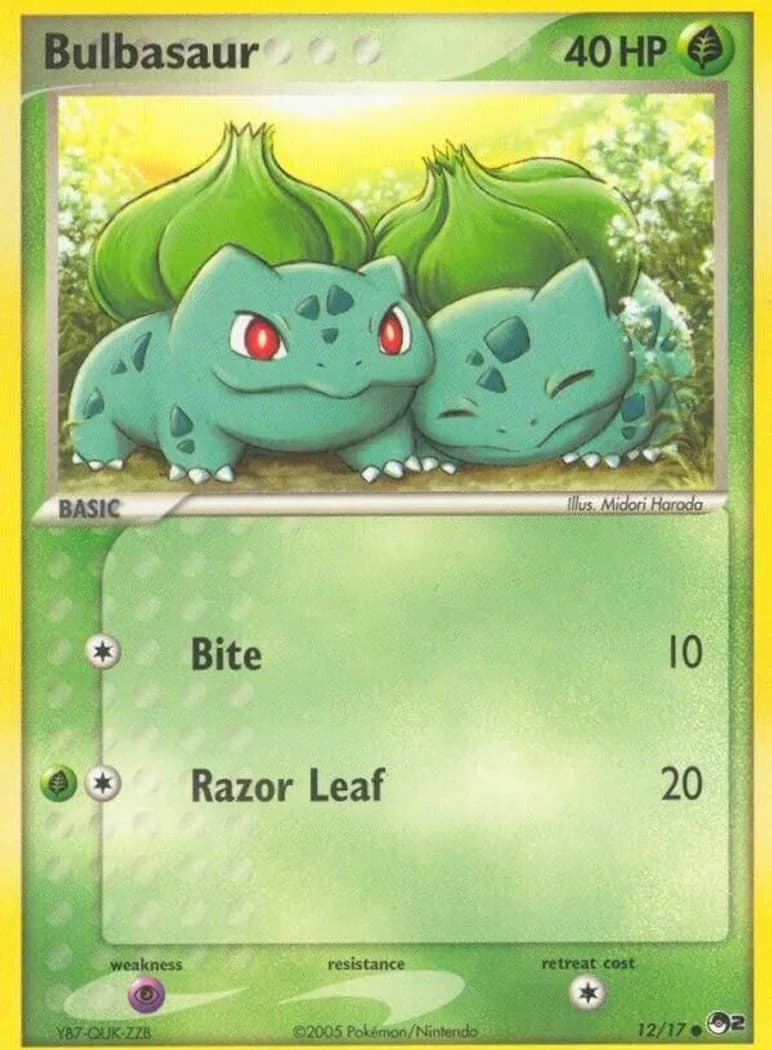 Bulbasaur card front, POP Series 2 12/17