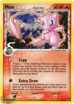 Mew δ non-holo card front, POP Series 5 3/17