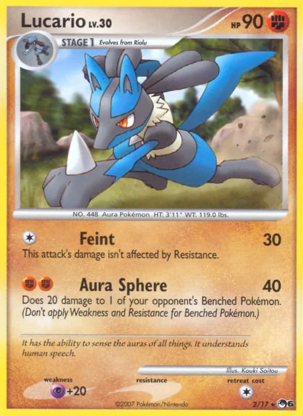 Lucario card front, POP Series 6 2/17