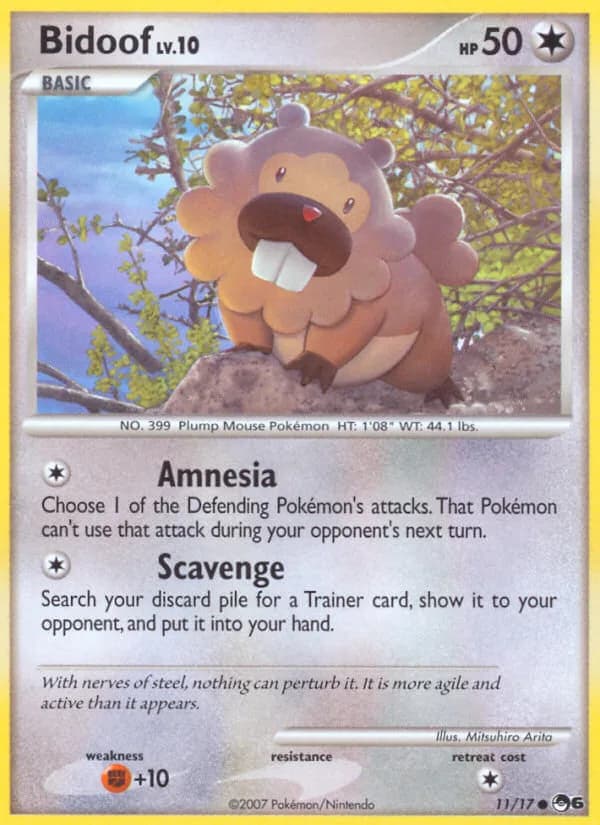Bidoof card front, POP Series 6 11/17
