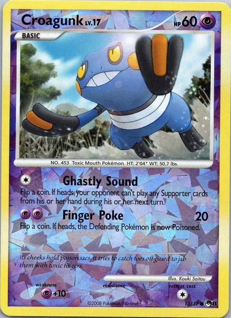 Croagunk holo card front, POP Series 8 13/17