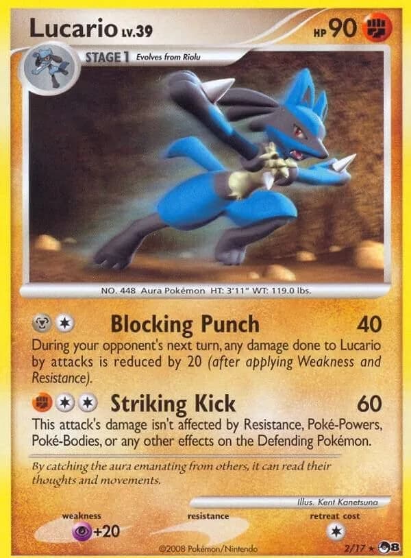 Lucario non-holo card front, POP Series 8 2/17