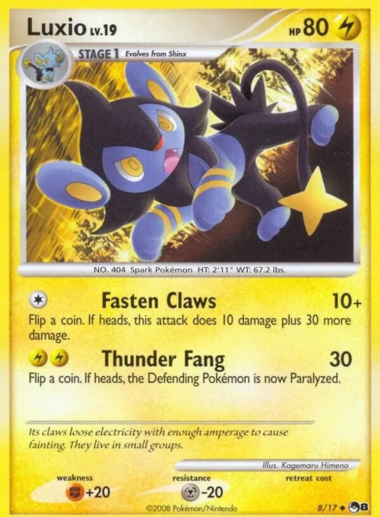 Luxio card front, POP Series 8 8/17