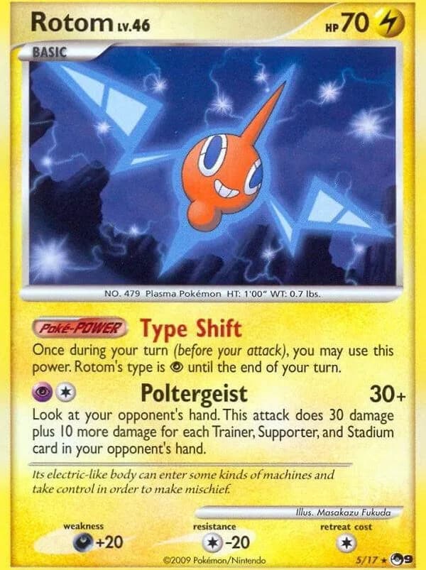 POP Series 9 Rotom non-holo card front, 5/17