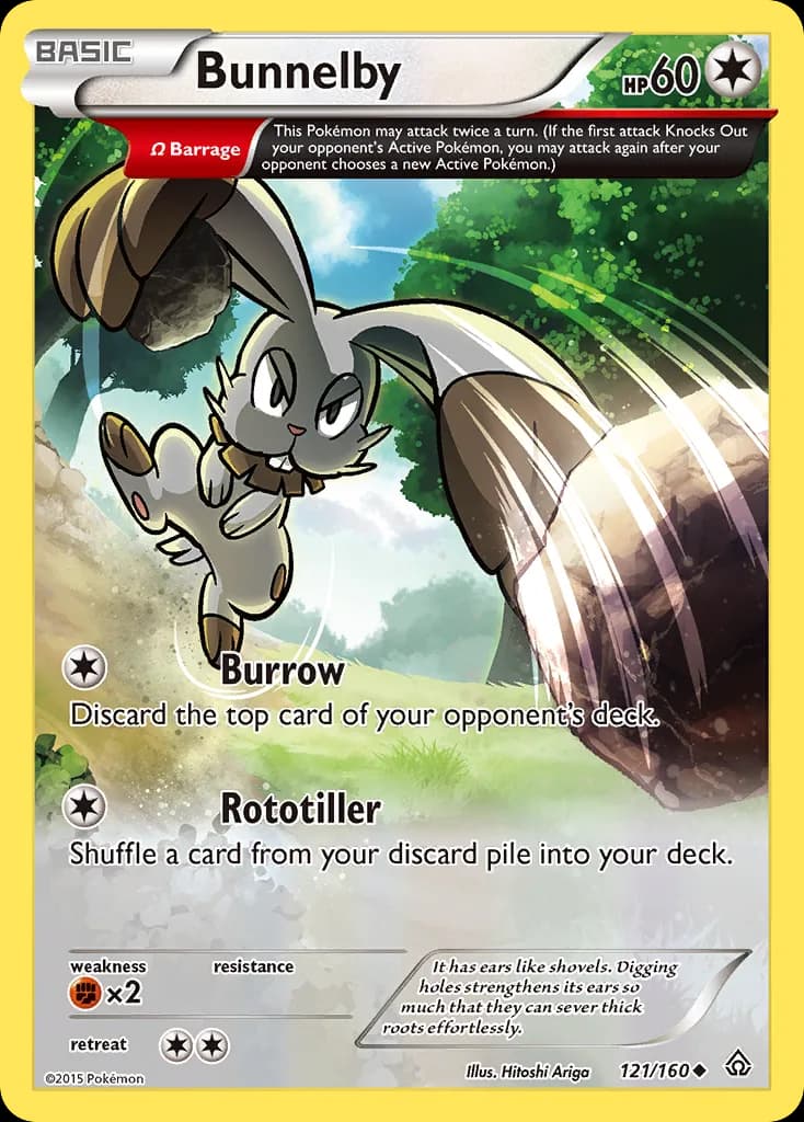 Primal Clash Bunnelby card front, 121/160