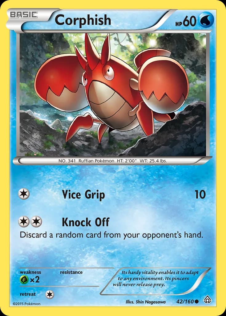 Primal Clash Corphish card front, 42/160