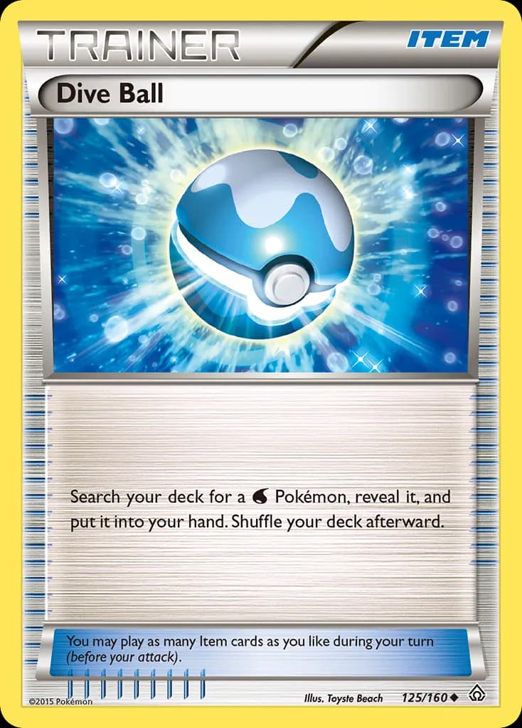 Primal Clash Dive Ball card front, 125/160