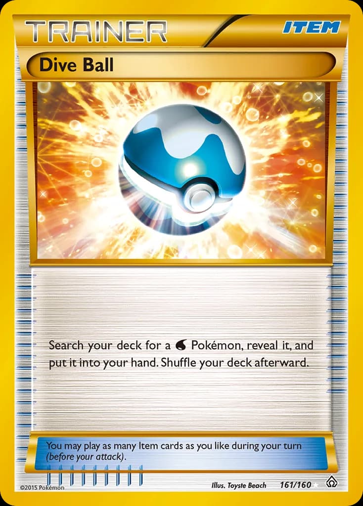 Primal Clash Dive Ball card front, 161/160