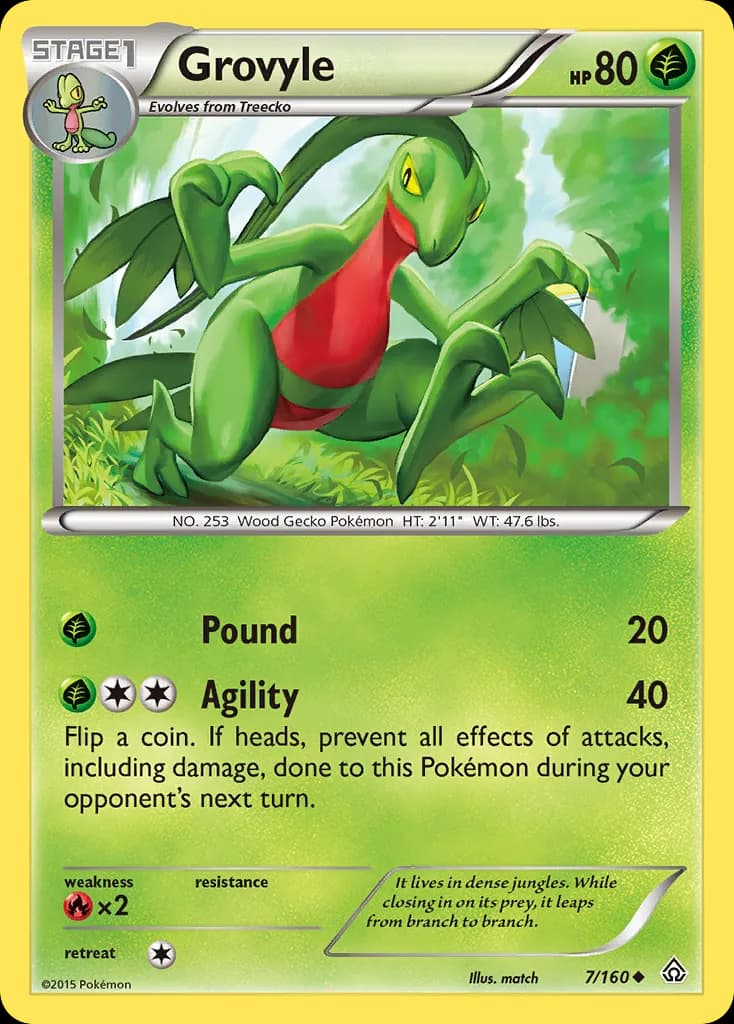 Primal Clash Grovyle card front, 7/160