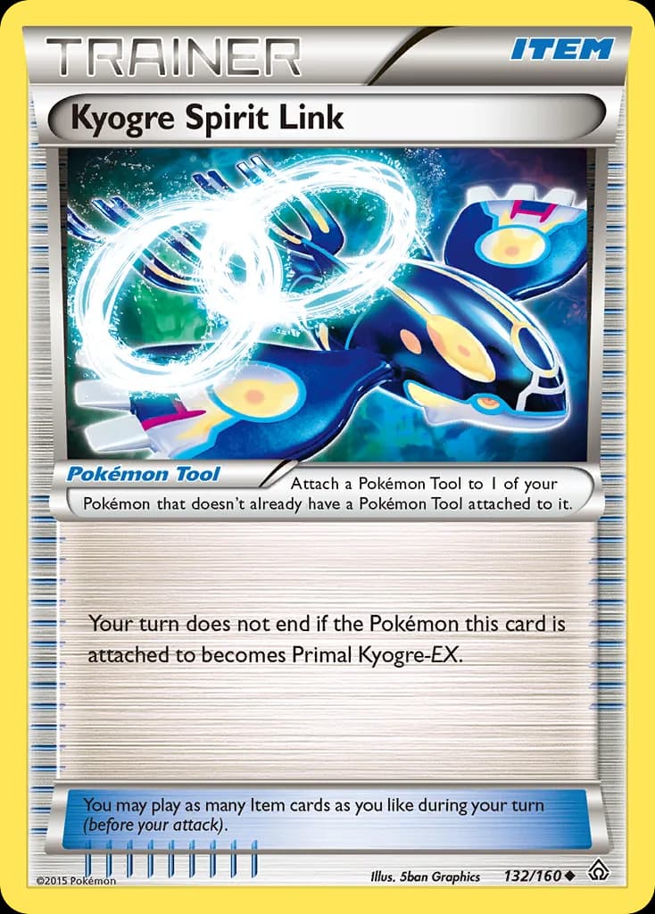 Primal Clash Kyogre Spirit Link card front, 132/160