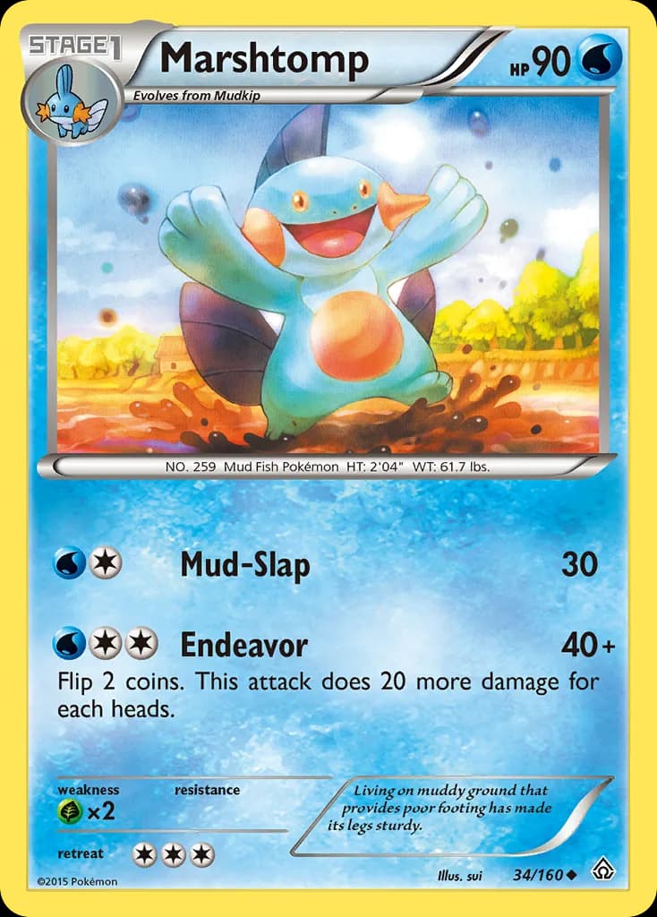 Primal Clash Marshtomp card front, 34/160