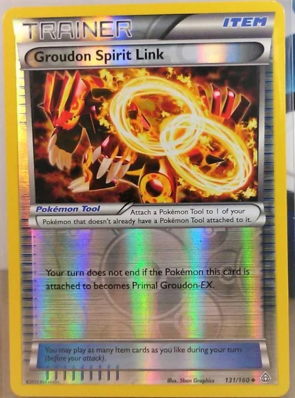 Groudon Spirit Link reverse holo card front, Primal Clash 131/160