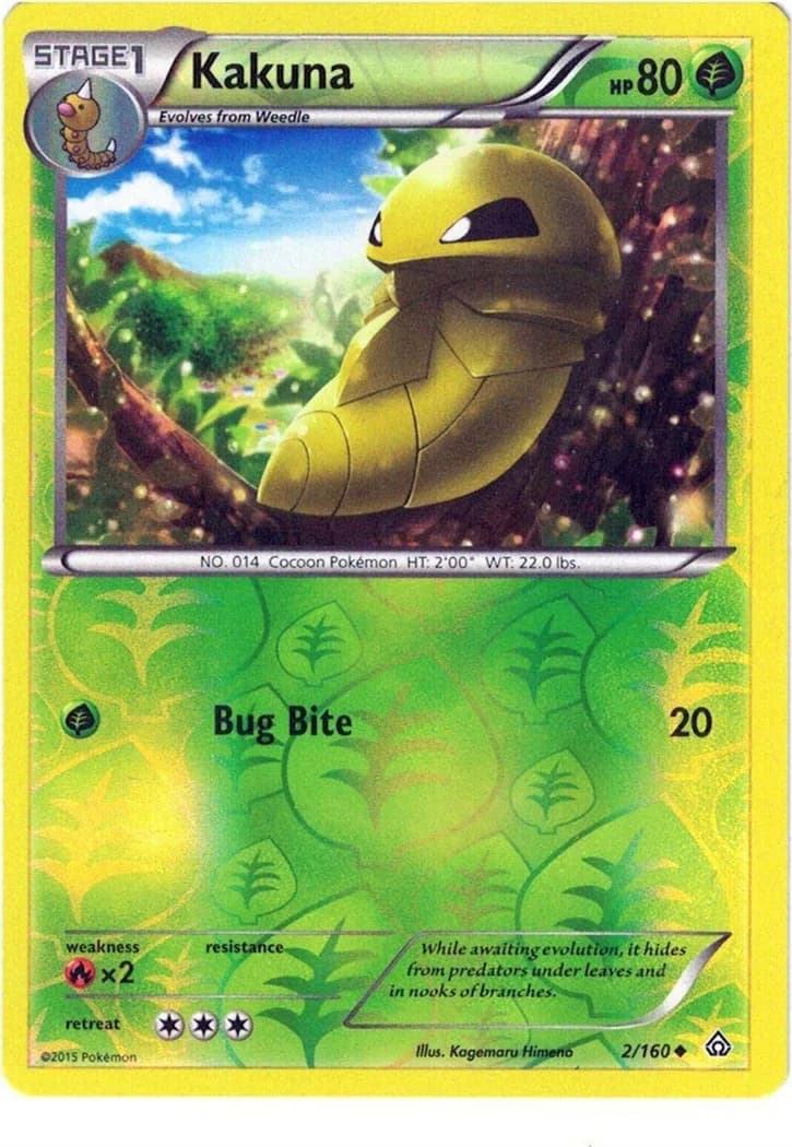 Kakuna reverse holo card front, Primal Clash 2/160