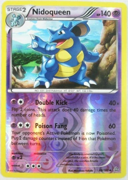 Nidoqueen reverse holo card front, Primal Clash 68/160