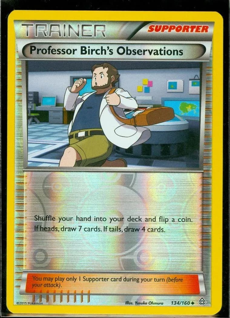 Professor Birch's Observations reverse holo card front, Primal Clash 134/160