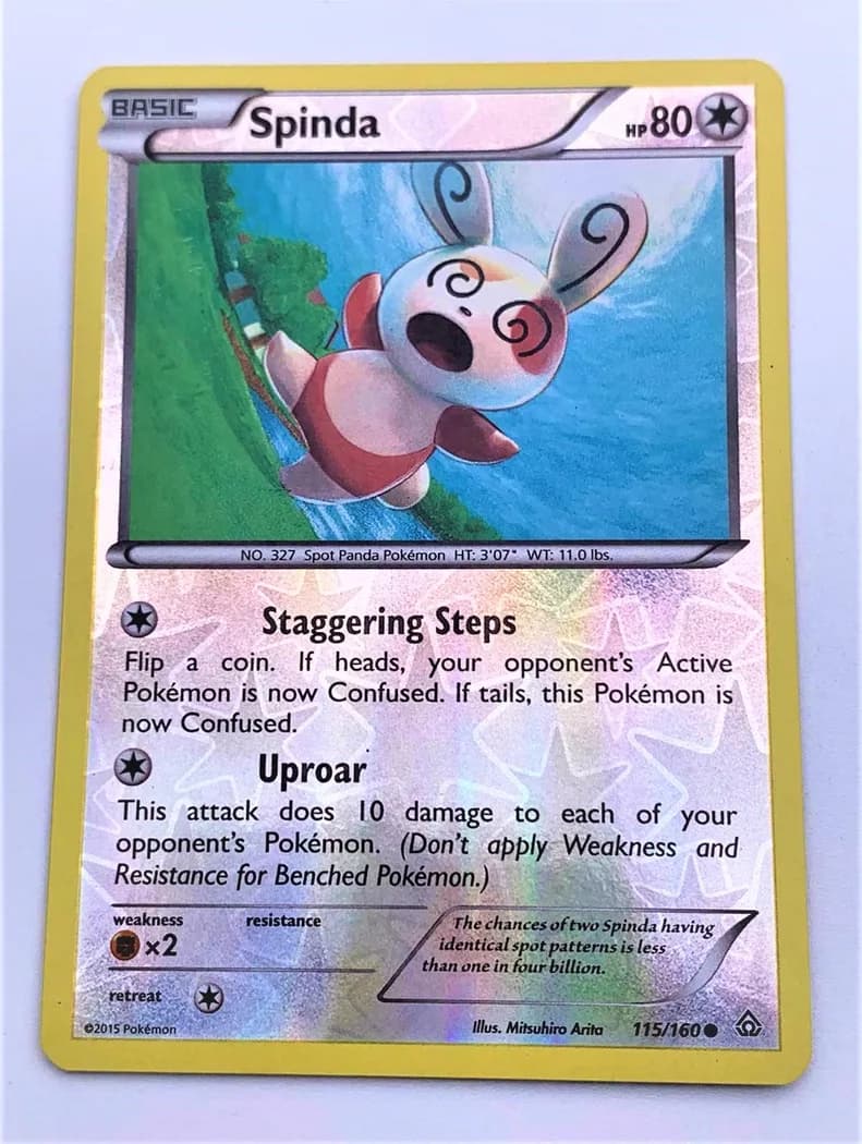 Spinda reverse holo card front, Primal Clash 115/160
